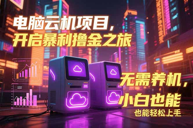 电脑云机项目 暴力撸金玩法，不需要养机 配置没有要求 单机100个窗口一…-优优云网创