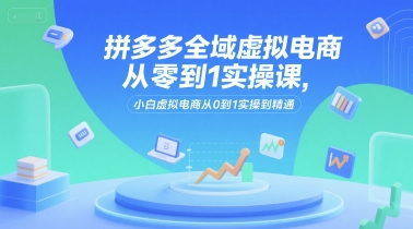 拼多多全域虚拟电商从零到1实操课,小白虚拟电商从0到1实操到精通-优优云网创