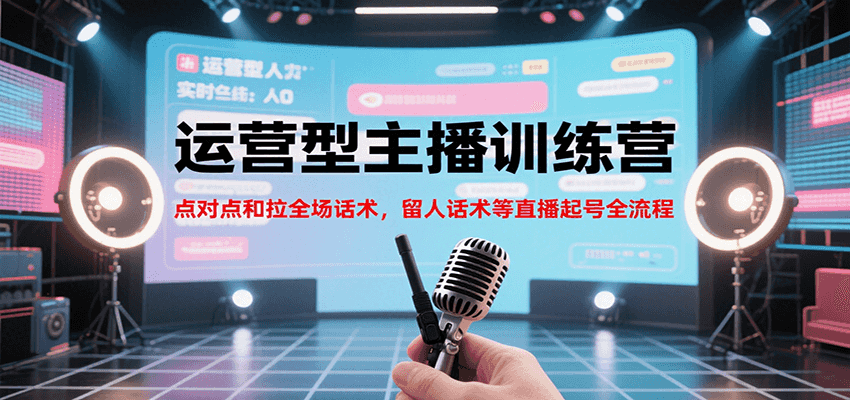 运营型主播训练营，点对点和拉全场话术，留人话术等直播起号全流程(更新7月)-优优云网创