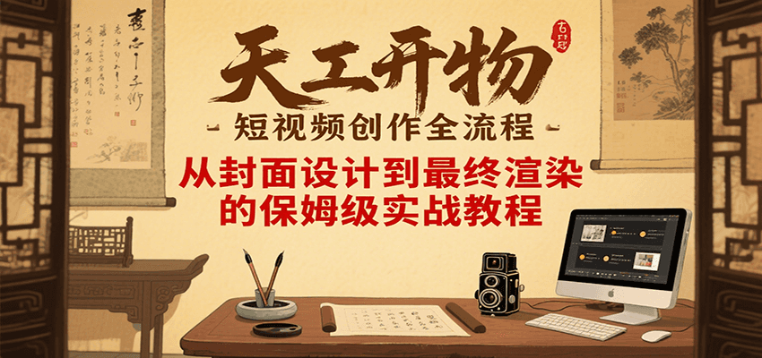 天工开物短视频创作全流程，从封面设计到最终渲染的保姆级实战教程-优优云网创